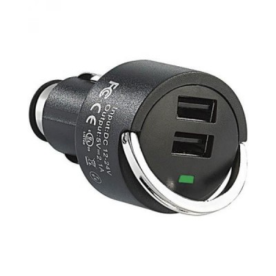 Adaptateur allume cigare double USB 2 x 500mA avec Led de statut