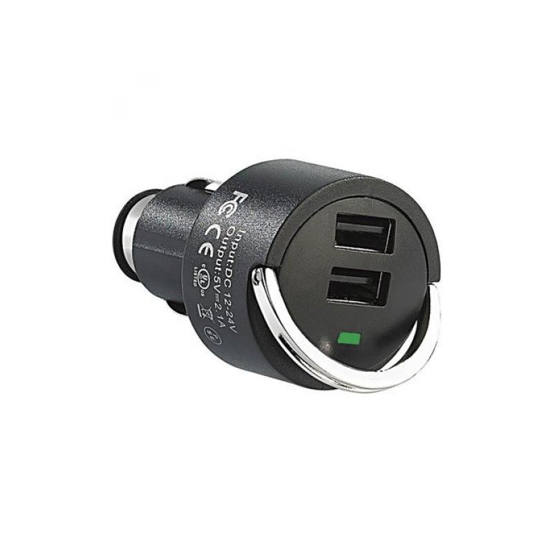 Cigarette Lighter Adapter Dual USB 2 x 500mA Led