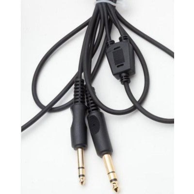 Replacement cable for aviation headset with dual jacks MONO