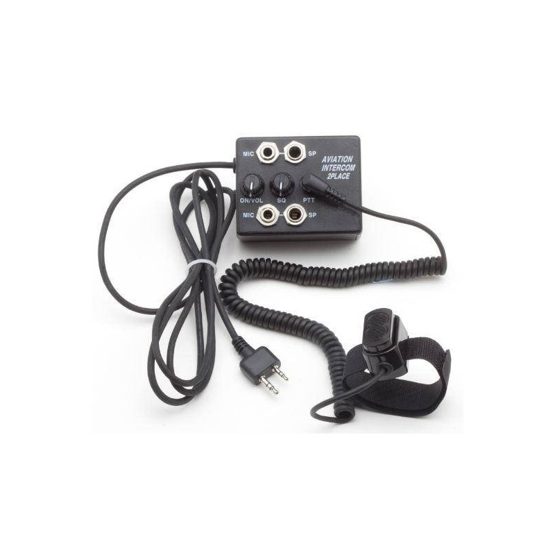 AVIATION INTERCOM 2 pax ICOM double jacks IC A6 A24 PTT Wire (N)