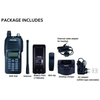 REXON RHP-530 NAV-COM Airband Transceiver en 8.33 Mhz avec VOR surveillance Bi-Bande et Bluetooth (optionnel)