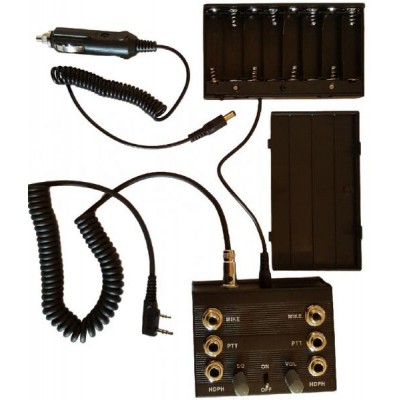 AVIATION INTERCOM 2 pax KENWOOD molded double jacks - Wire PTT