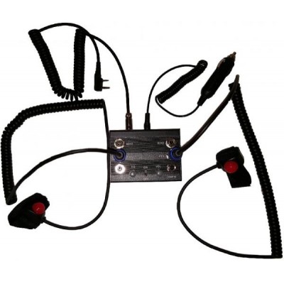 AVIATION INTERCOM 2 pax KENWOOD molded double jacks - Wire PTT