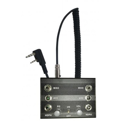 AVIATION INTERCOM 2 pax KENWOOD molded double jacks - Wire PTT