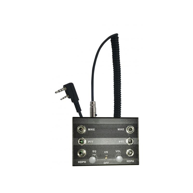 AVIATION INTERCOM 2 pax KENWOOD molded double jacks - Wire PTT