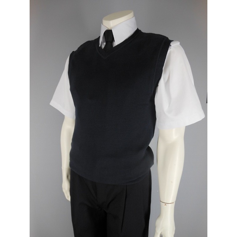 Pull-over coton col V sans manche Pilote et Personnel Navigant