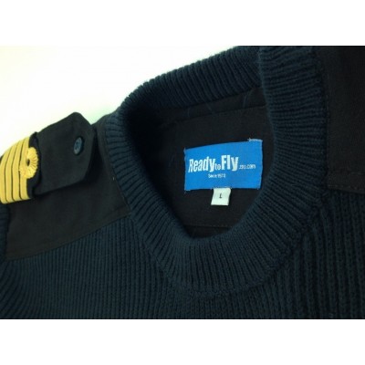 Pull-over Wool Round Neck Long Sleeves for Pilot and Cabin Crew
