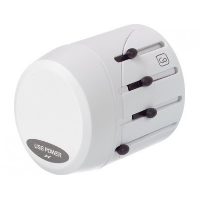 "Worldwide  + USB Adapter"  Adaptateur Universelle de Prises + USB