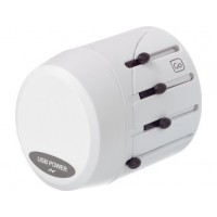 "Worldwide  + USB Adapter"  Adaptateur Universelle de Prises + USB