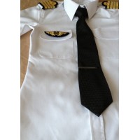Woman Pilot Shirt « White Collar »  Long or Short Sleeves