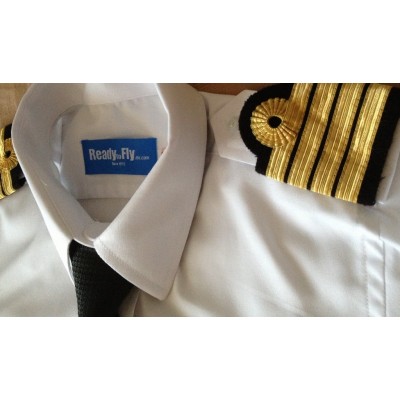 Chemise Pilote Femme « White Collar»  Manches Longues ou Courtes