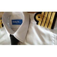 Woman Pilot Shirt « White Collar »  Long or Short Sleeves