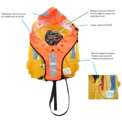 GILET DE SAUVETAGE AVIATION PILOT ADVANTAGE INOX Toutes Options avec Hood