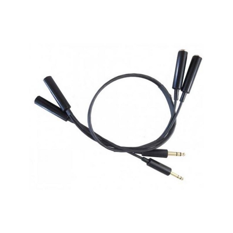 Câble Adaptateur Rallonge Y pour deux Casques Avion Double Jacks