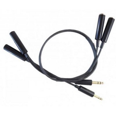Adapter Extension Cable Y for Two Double Jacks Airplane Headset