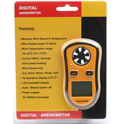 Handheld LCD Display Digital Anemometer Thermometer 