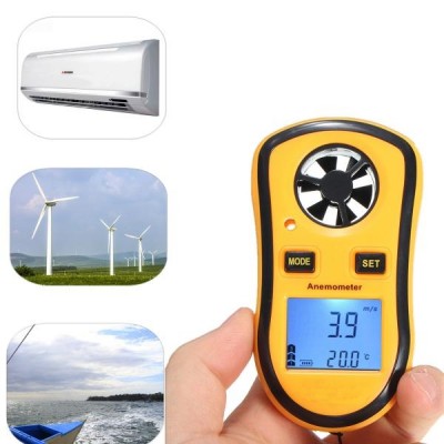 Handheld LCD Display Digital Anemometer Thermometer 