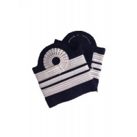 Galons d'épaules PNC Chef Argent 3 Barrettes 10- 5-10 mm Boucle Nelson