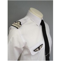 Galons d'épaules PNC Chef Argent 3 Barrettes 10- 5-10 mm Boucle Nelson