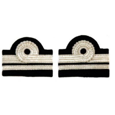 Galons d'épaules PNC Instructeur Chef de Cabine 2 Barrettes 10 et 5 mm Boucle Nelson Argent
