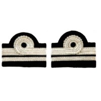 Galons d'épaules PNC Instructeur Chef de Cabine 2 Barrettes 10 et 5 mm Boucle Nelson Argent