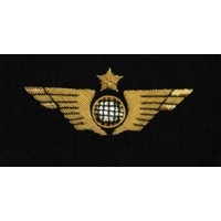 Pilot Wing Gold with an embroidered earth globe to sew
