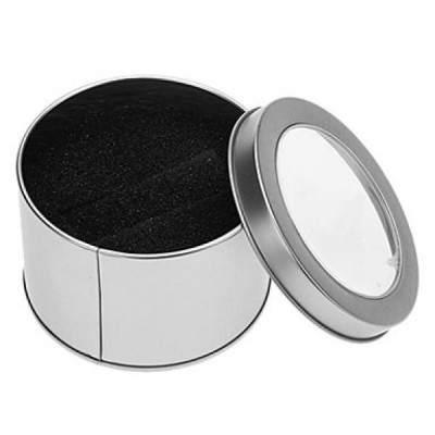 Metal Round  Display Box for Epaulets Belt and Watches - Silver