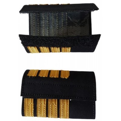Galons LUXE d'épaules Or 4 Barrettes Simples C.D.B. Velcro