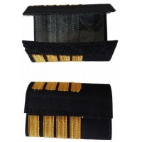 Luxury Epaulets 4 simple stripes - Gold - Classic with velcro fastener