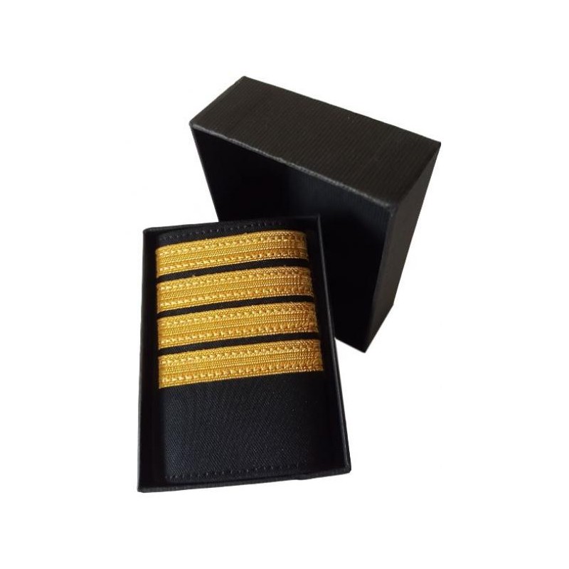 Galons LUXE d'épaules Or 4 Barrettes Simples C.D.B. Velcro