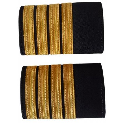 Galons LUXE d'épaules Or 4 Barrettes Simples C.D.B. Velcro