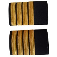 Galons LUXE d'épaules Or 4 Barrettes Simples C.D.B. Velcro