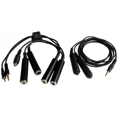 Adaptateur 2 Casques Prise ICOM - 4 Jacks Femelle Aviation Générale 2 PTT