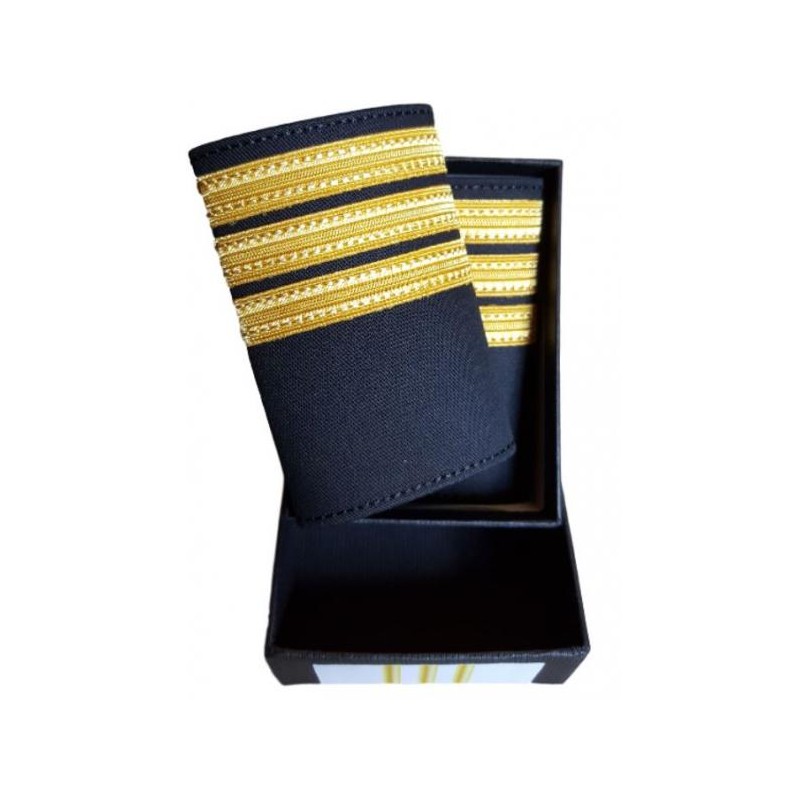 Galons LUXE d'épaules Or 3 Barrettes Simples O.P.L. Velcro