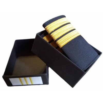 Luxury Epaulets 4 simple stripes - Gold - Classic with velcro fastener