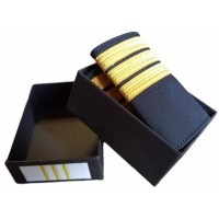 Luxury Epaulets 4 simple stripes - Gold - Classic with velcro fastener