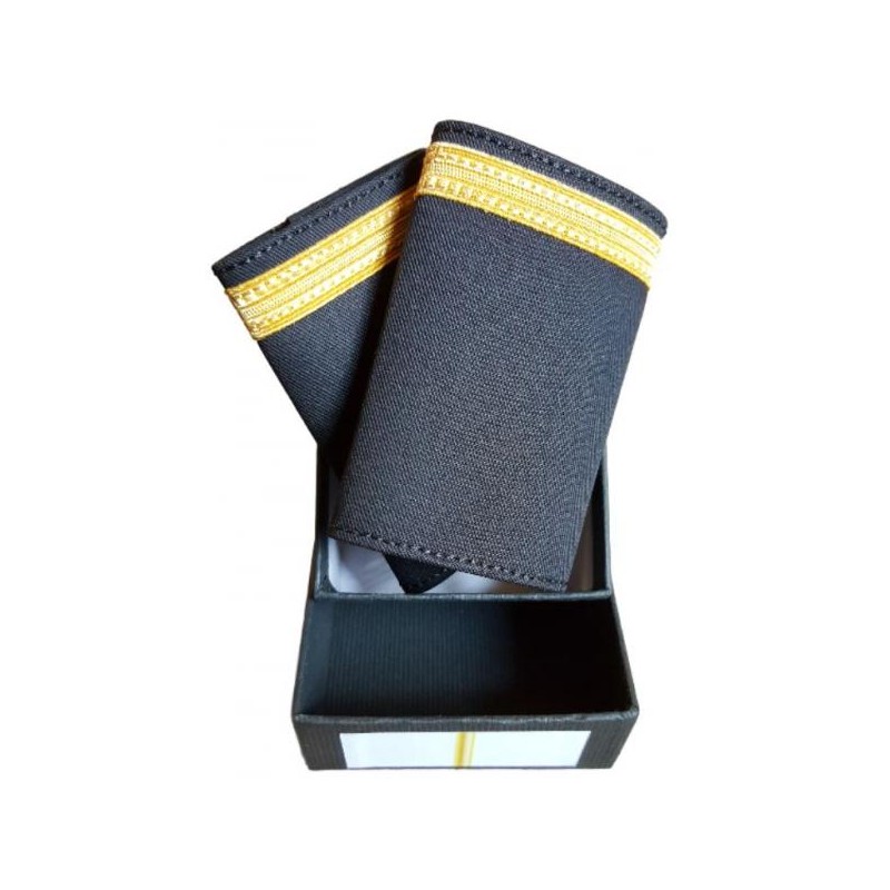 Luxury Epaulets 4 simple stripes - Gold - Classic with velcro fastener