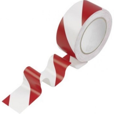 Rouleau de Rubalise Rouge Blanc. 100 m par 50 mm