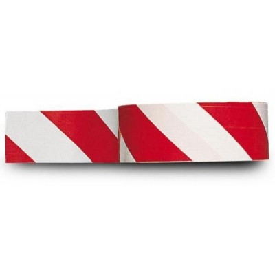 Rouleau de Rubalise Rouge Blanc. 100 m par 50 mm