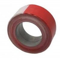 Rouleau de Rubalise Rouge Blanc. 100 m par 50 mm