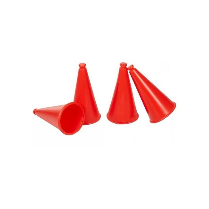 4 PETITS CONES ROUGES DE DELIMITATION DE ZONE D'EXCLUSION SECURITE DRONE 