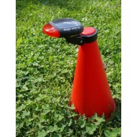 Signal lamp with red light fixed or flashing rechargeable by Solar Energy