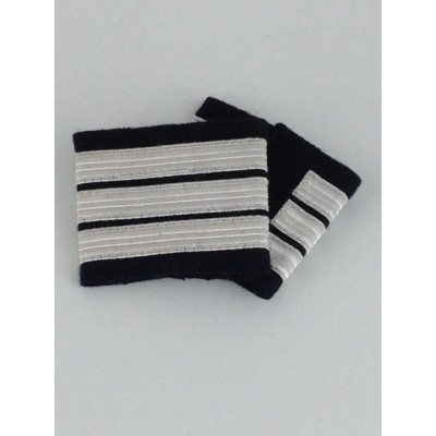 Epaulets CC - Cabin Crew Officer - 3 Silver Stripes - 10 mm