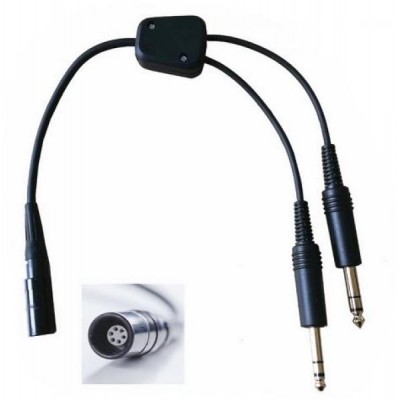 Adapter GA General Aviation 2 Male Jacks to Bose® A20 Lemo® Female plug 