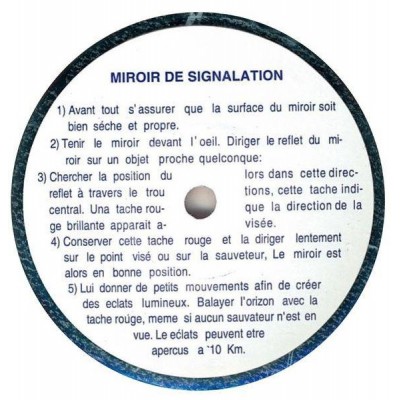 Signaling mirror with an orientable eye in case of distress