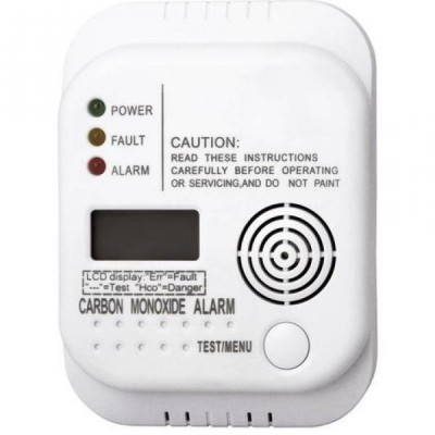 CO Detector with Visual and SOUND Alarm Direct reading of mesure on LCD Screen