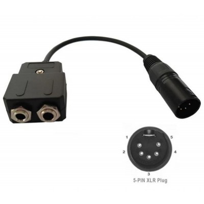 Adaptateur Casque XLR® 5 broches Airbus® Male vers GA 2 Jacks Femelles 