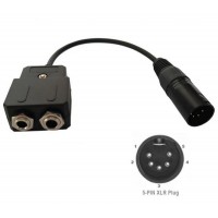 Adaptateur Casque XLR® 5 broches Airbus® Male vers GA 2 Jacks Femelles 