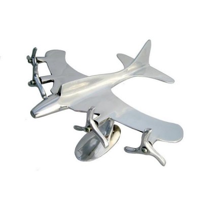 AVION QUADRIMOTEUR ALUMINIUM de DECORATION