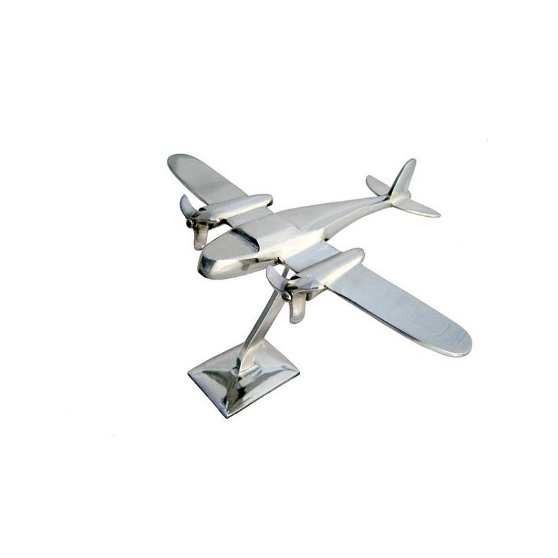 TWIN ENGINE PLANE in ALUMINIUM for DECORATION